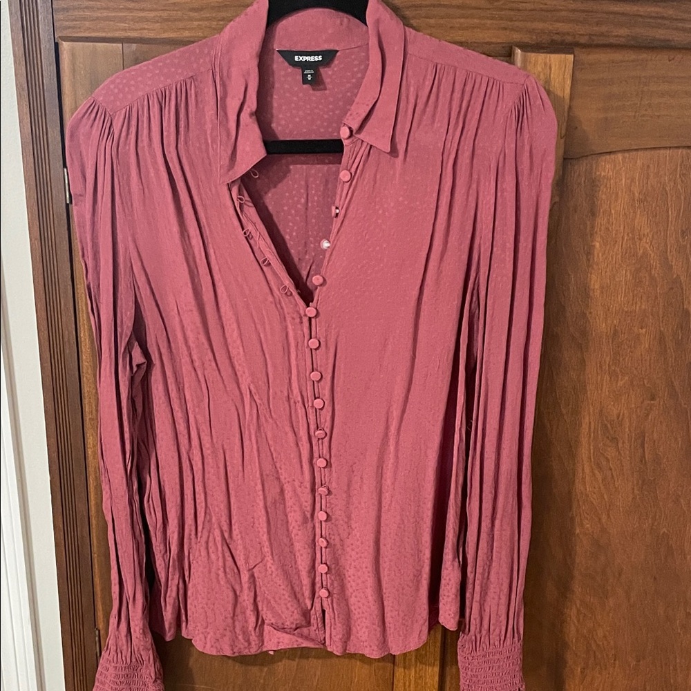 Express Women's Rose Button-Down Blouse